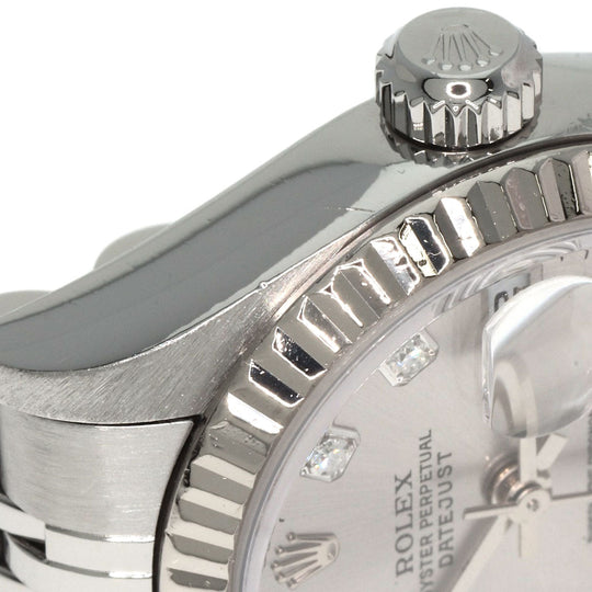 ROLEX Watches Mechanical Automatic 79174G Stainless Steel , Stainless Steel , K18WG Silver Datejust 10P Diamond Silver dial Women Used Authentic