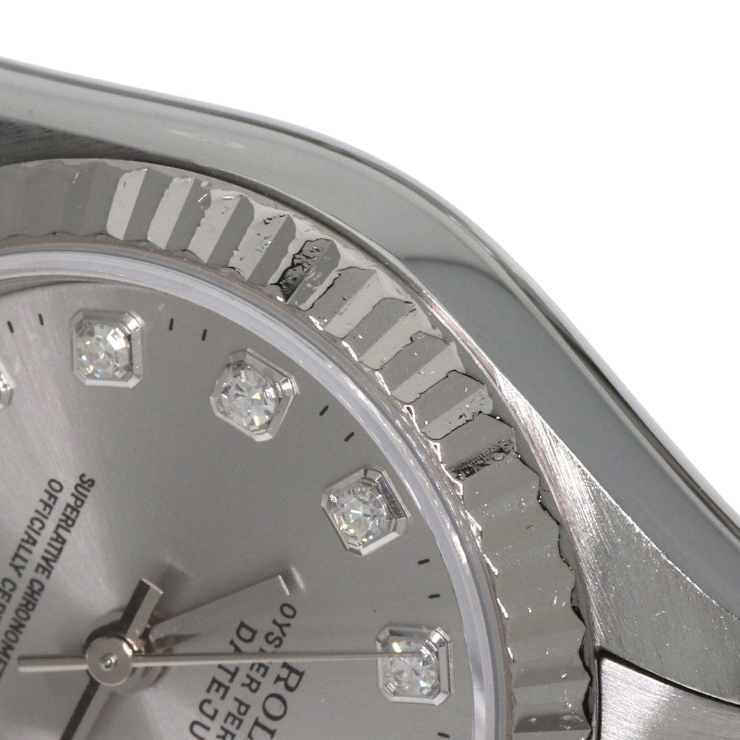 ROLEX Watches Mechanical Automatic 79174G Stainless Steel , Stainless Steel , K18WG Silver Datejust 10P Diamond Silver dial Women Used Authentic