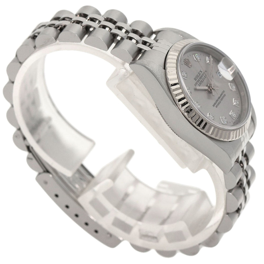ROLEX Watches Mechanical Automatic 79174G Stainless Steel , Stainless Steel , K18WG Silver Datejust 10P Diamond Silver dial Women Used Authentic