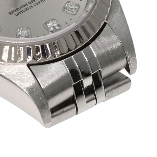 ROLEX Watches Mechanical Automatic 79174G Stainless Steel , Stainless Steel , K18WG Silver Datejust 10P Diamond Silver dial Women Used Authentic