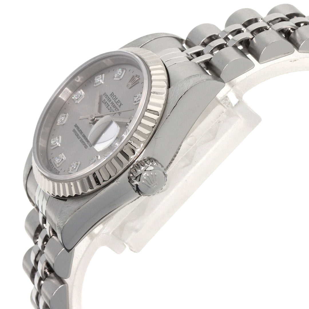 ROLEX Watches Mechanical Automatic 79174G Stainless Steel , Stainless Steel , K18WG Silver Datejust 10P Diamond Silver dial Women Used Authentic