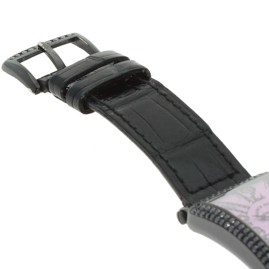 FRANCK MULLER Watches Quartz 902QZD K18WG, leather black Long Island BLACK MAGIC Limited to 400 pieces pink dial Women Used Authentic