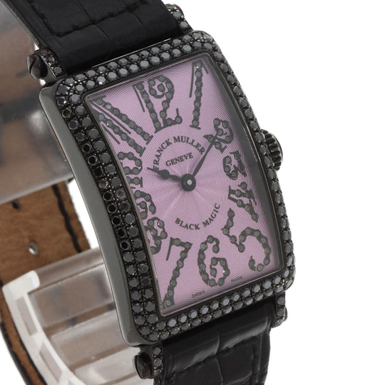 FRANCK MULLER Watches Quartz 902QZD K18WG, leather black Long Island BLACK MAGIC Limited to 400 pieces pink dial Women Used Authentic