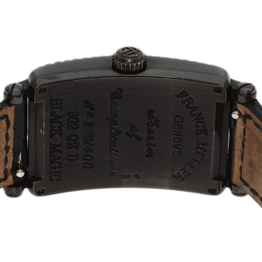 FRANCK MULLER Watches Quartz 902QZD K18WG, leather black Long Island BLACK MAGIC Limited to 400 pieces pink dial Women Used Authentic