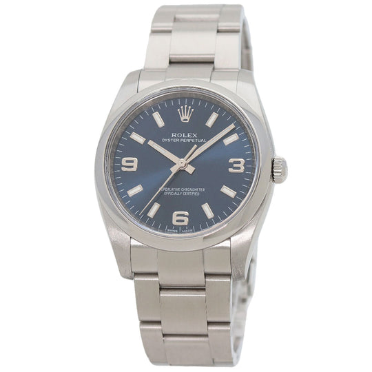 ROLEX Watches Mechanical Automatic 114200 Stainless Steel , Stainless Steel Silver Oyster perpetual blue dial mens Used Authentic