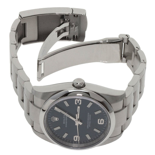 ROLEX Watches Mechanical Automatic 114200 Stainless Steel , Stainless Steel Silver Oyster perpetual blue dial mens Used Authentic