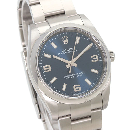 ROLEX Watches Mechanical Automatic 114200 Stainless Steel , Stainless Steel Silver Oyster perpetual blue dial mens Used Authentic