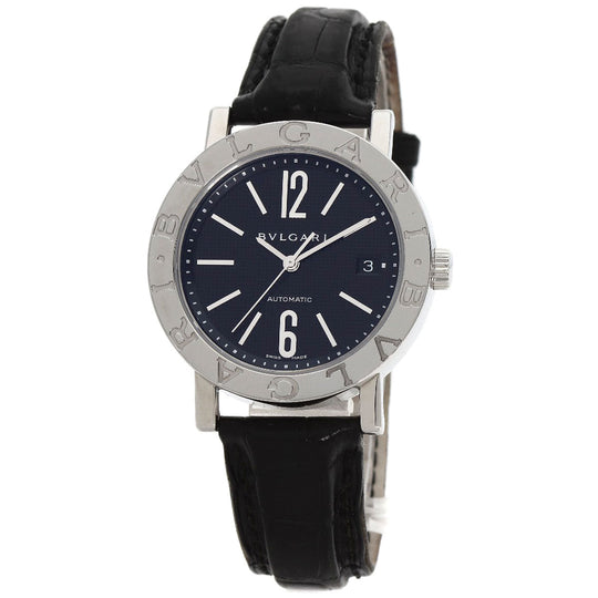 BVLGARI Watches Mechanical Automatic BB38BSLD Stainless Steel, Leather Silver Bulgari Bulgari black dial mens Used Authentic