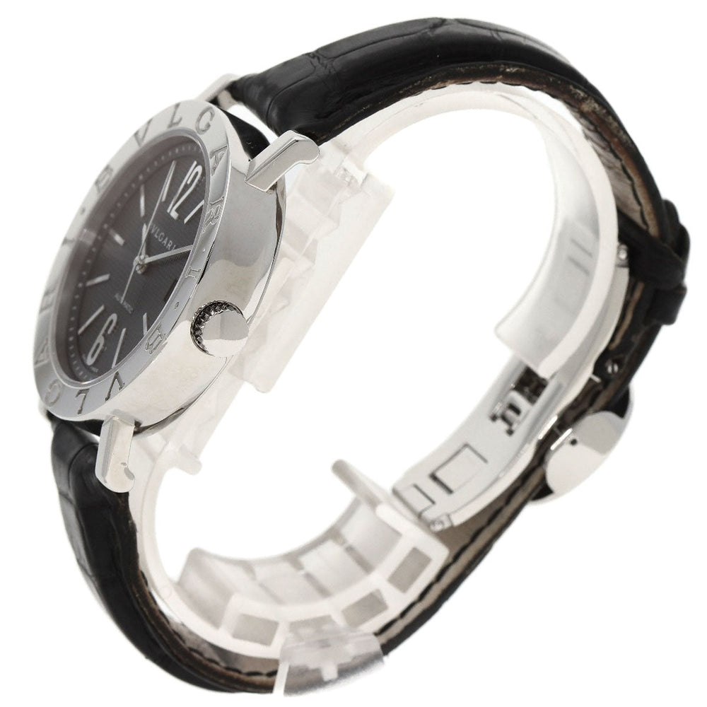 BVLGARI Watches Mechanical Automatic BB38BSLD Stainless Steel, Leather Silver Bulgari Bulgari black dial mens Used Authentic