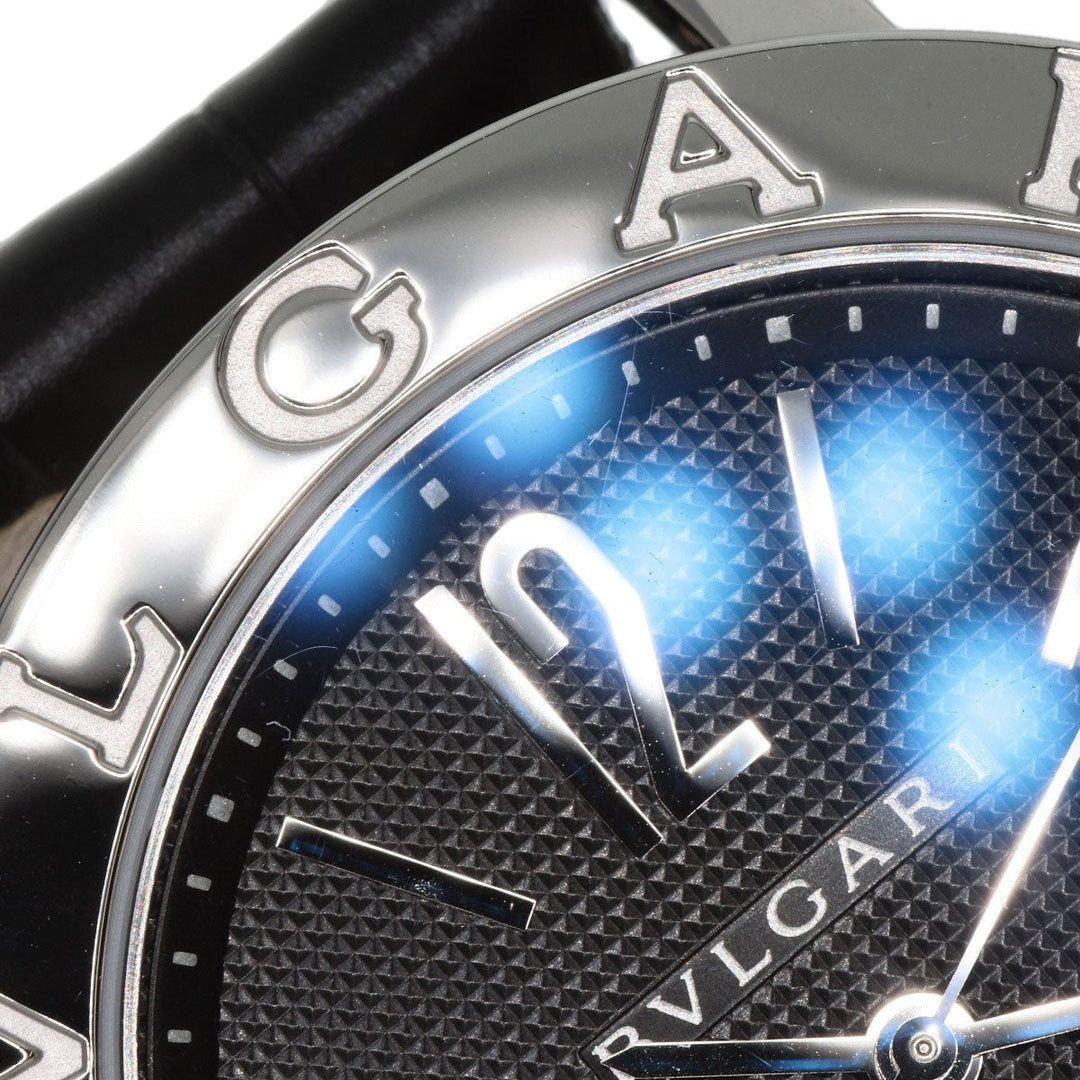 BVLGARI Watches Mechanical Automatic BB38BSLD Stainless Steel, Leather Silver Bulgari Bulgari black dial mens Used Authentic