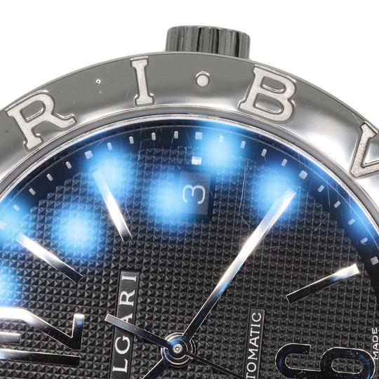 BVLGARI Watches Mechanical Automatic BB38BSLD Stainless Steel, Leather Silver Bulgari Bulgari black dial mens Used Authentic