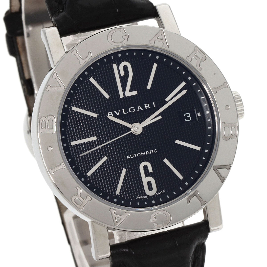 BVLGARI Watches Mechanical Automatic BB38BSLD Stainless Steel, Leather Silver Bulgari Bulgari black dial mens Used Authentic