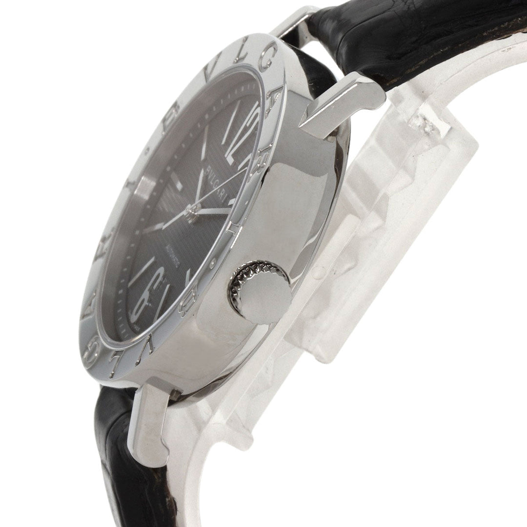 BVLGARI Watches Mechanical Automatic BB38BSLD Stainless Steel, Leather Silver Bulgari Bulgari black dial mens Used Authentic