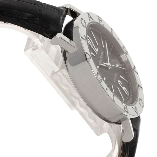 BVLGARI Watches Mechanical Automatic BB38BSLD Stainless Steel, Leather Silver Bulgari Bulgari black dial mens Used Authentic