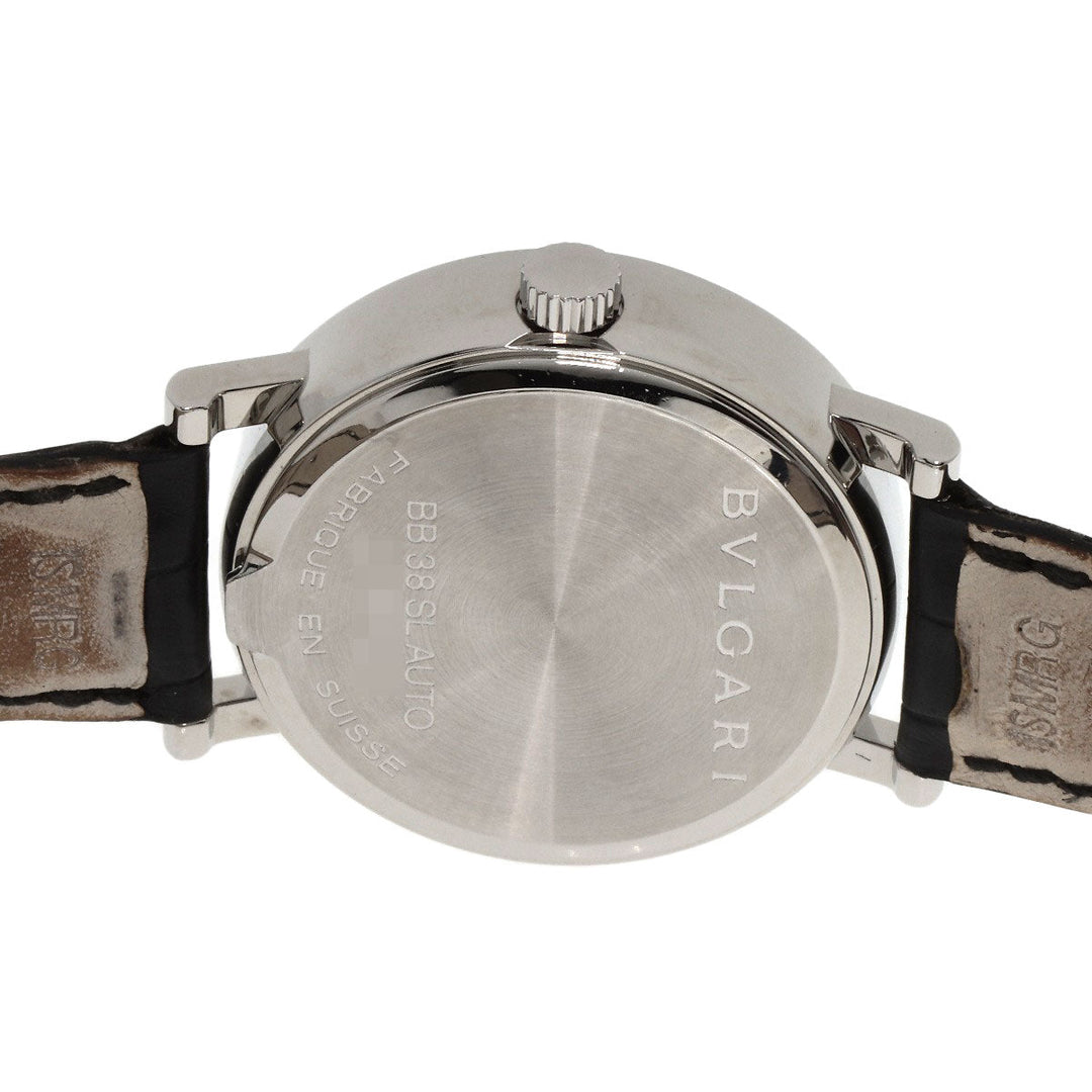 BVLGARI Watches Mechanical Automatic BB38BSLD Stainless Steel, Leather Silver Bulgari Bulgari black dial mens Used Authentic