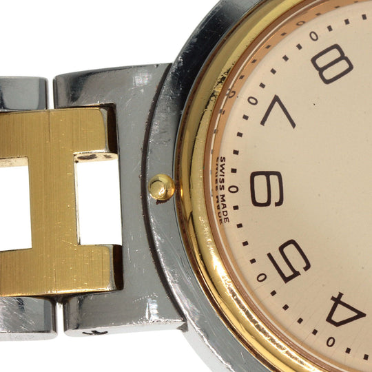 HERMES Watches Quartz Stainless Steel , SSxGP gold Clipper Old Belt cream dial mens Used Authentic
