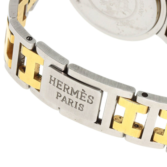 HERMES Watches Quartz Stainless Steel , SSxGP gold Clipper Old Belt cream dial mens Used Authentic