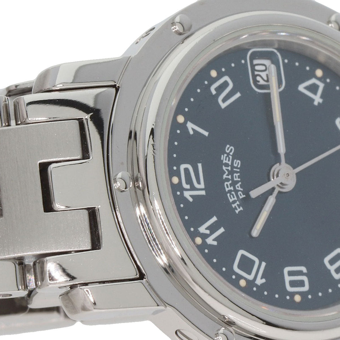 HERMES Watches Quartz CL4.210 Stainless Steel Silver Clipper Navy dial
