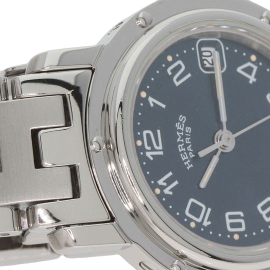 HERMES Watches Quartz CL4.210 Stainless Steel Silver Clipper Navy dial