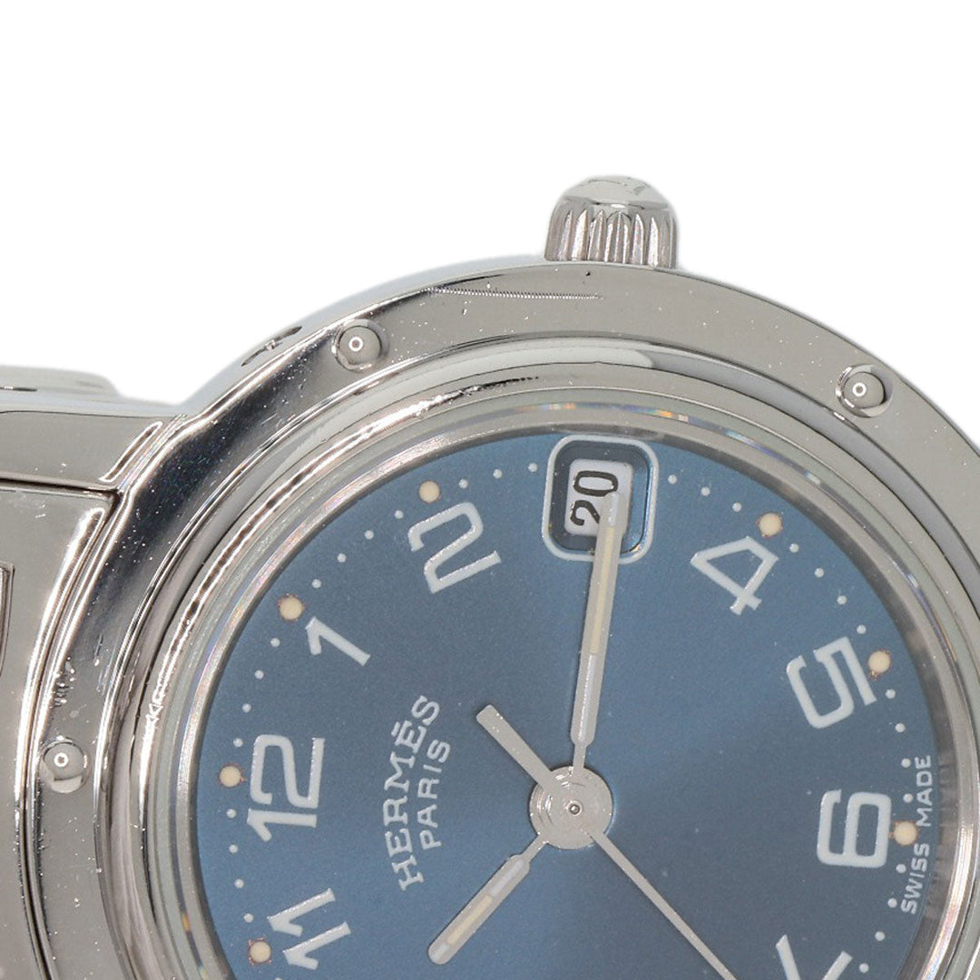 HERMES Watches Quartz CL4.210 Stainless Steel Silver Clipper Navy dial