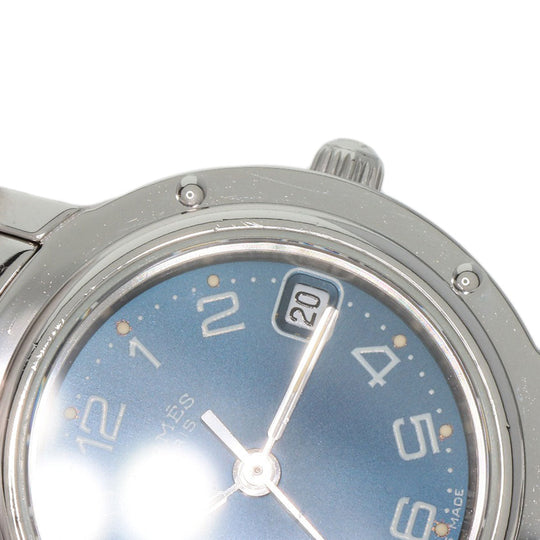 HERMES Watches Quartz CL4.210 Stainless Steel Silver Clipper Navy dial