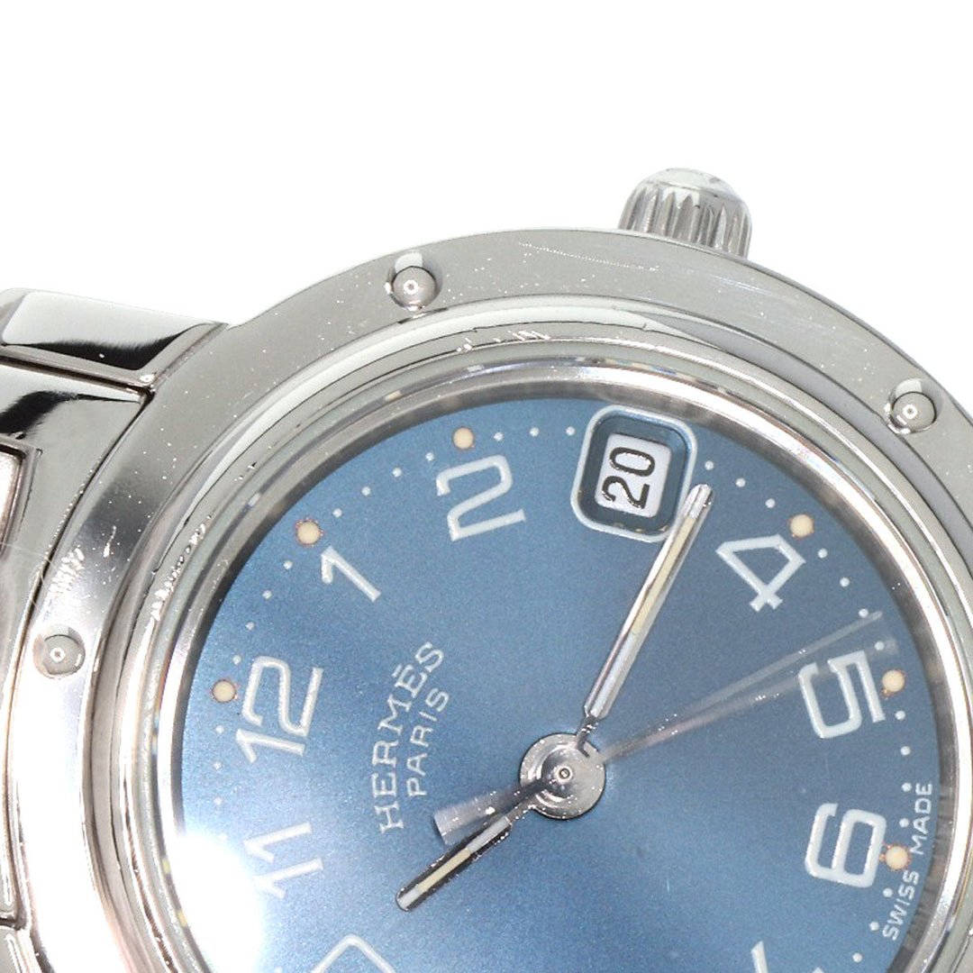HERMES Watches Quartz CL4.210 Stainless Steel Silver Clipper Navy dial