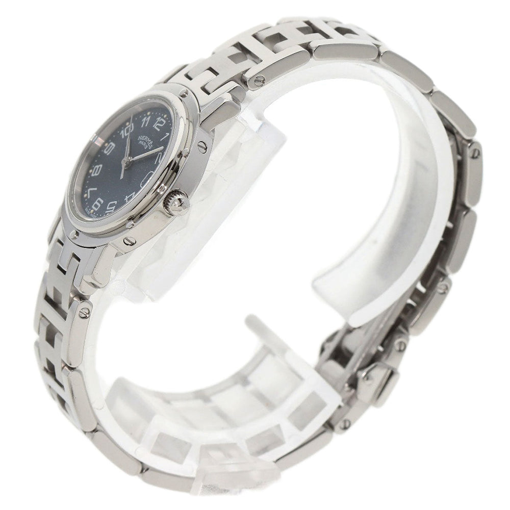 HERMES Watches Quartz CL4.210 Stainless Steel Silver Clipper Navy dial