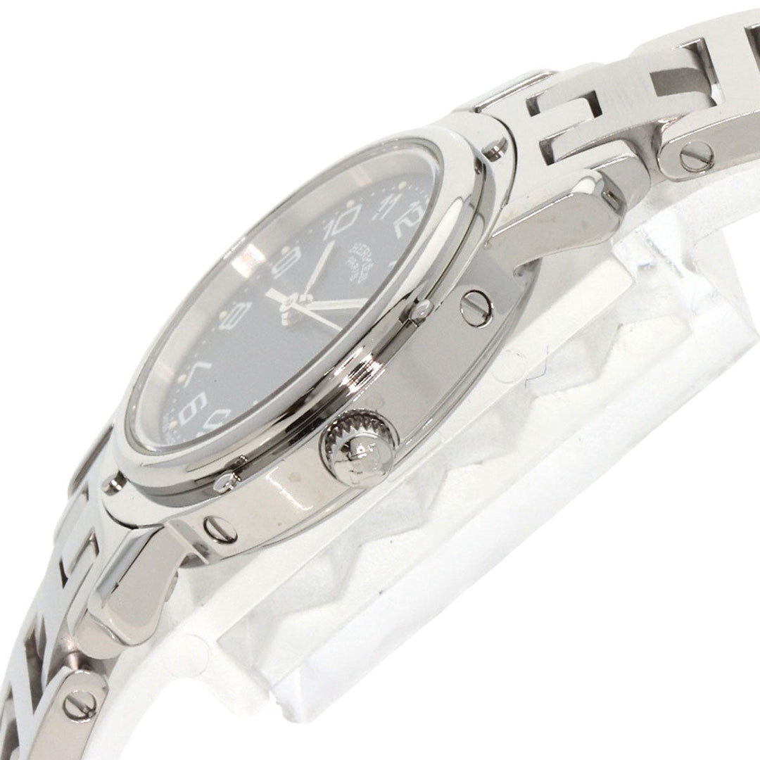 HERMES Watches Quartz CL4.210 Stainless Steel Silver Clipper Navy dial