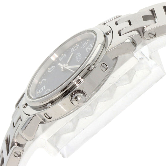 HERMES Watches Quartz CL4.210 Stainless Steel Silver Clipper Navy dial