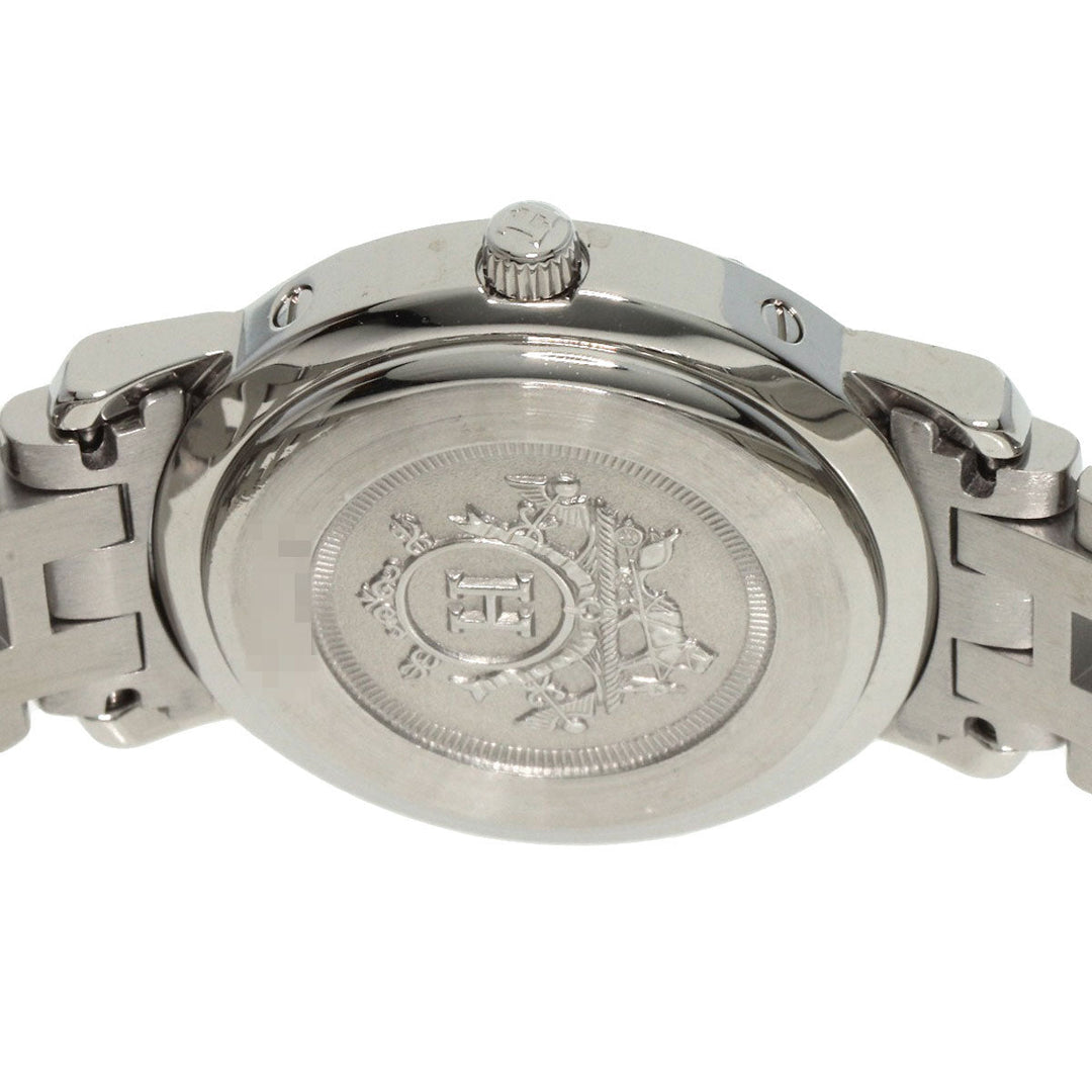 HERMES Watches Quartz CL4.210 Stainless Steel Silver Clipper Navy dial