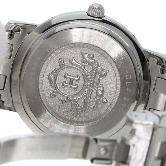 HERMES Watches Quartz CL4.210 Stainless Steel Silver Clipper Navy dial