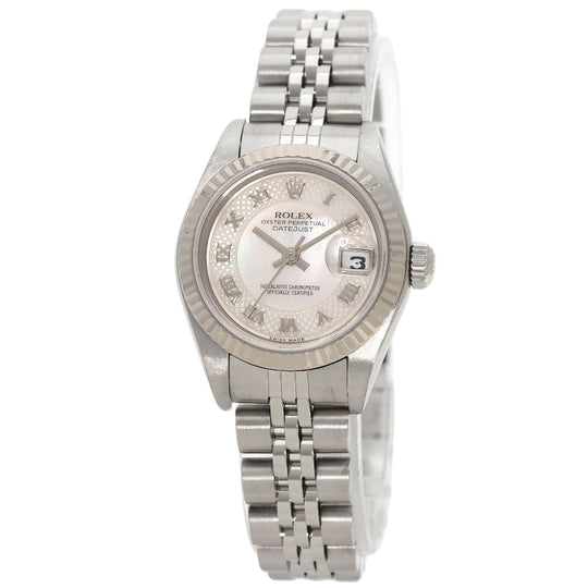 ROLEX Watches Mechanical Automatic 79174NRD Stainless Steel , Stainless Steel , K18WG Silver Datejust shell dial Women Used Authentic