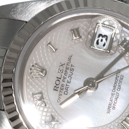 ROLEX Watches Mechanical Automatic 79174NRD Stainless Steel , Stainless Steel , K18WG Silver Datejust shell dial Women Used Authentic