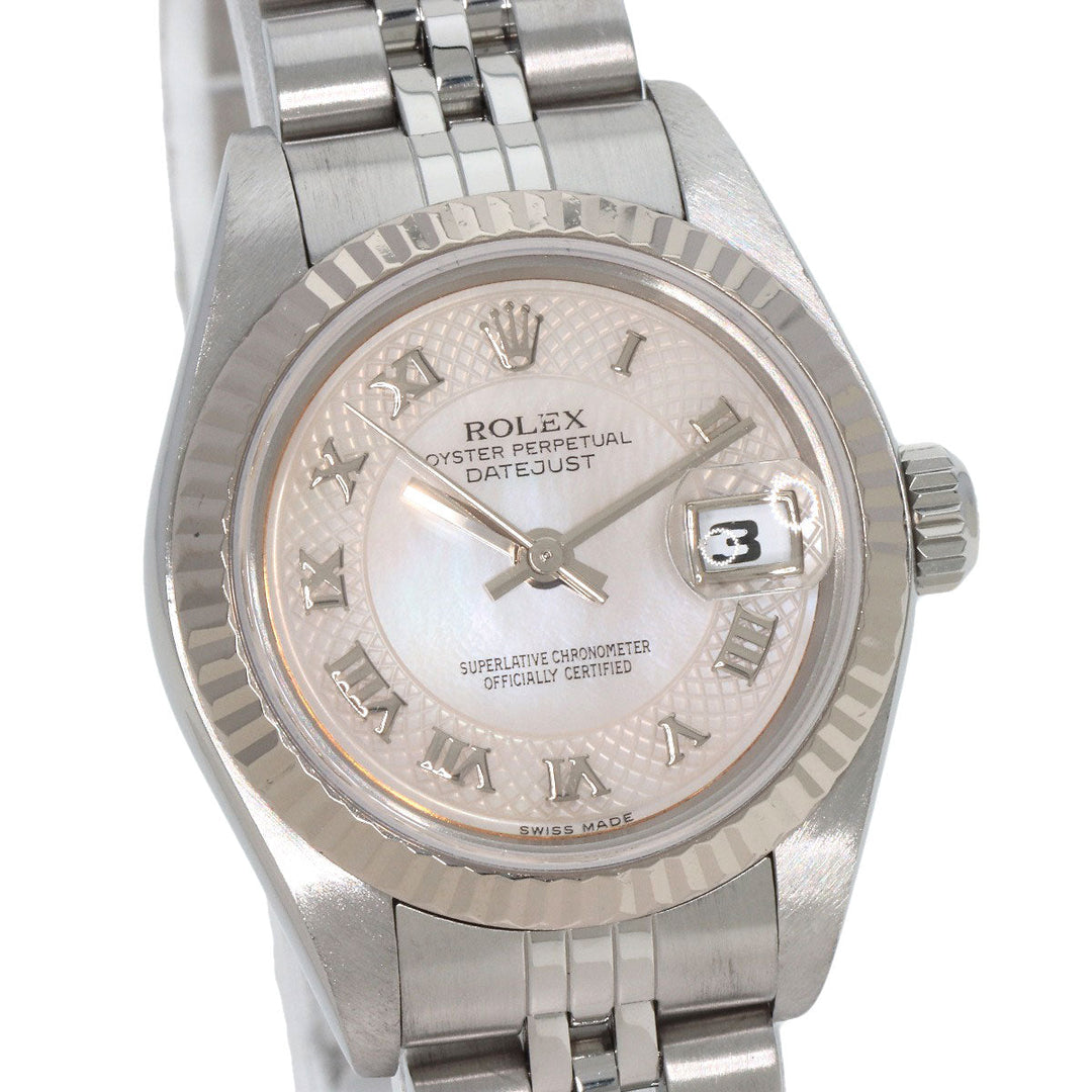 ROLEX Watches Mechanical Automatic 79174NRD Stainless Steel , Stainless Steel , K18WG Silver Datejust shell dial Women Used Authentic
