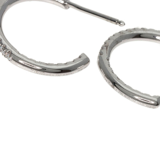 De Beers Pierce K18WG Silver Diamond hoop Women Used Authentic