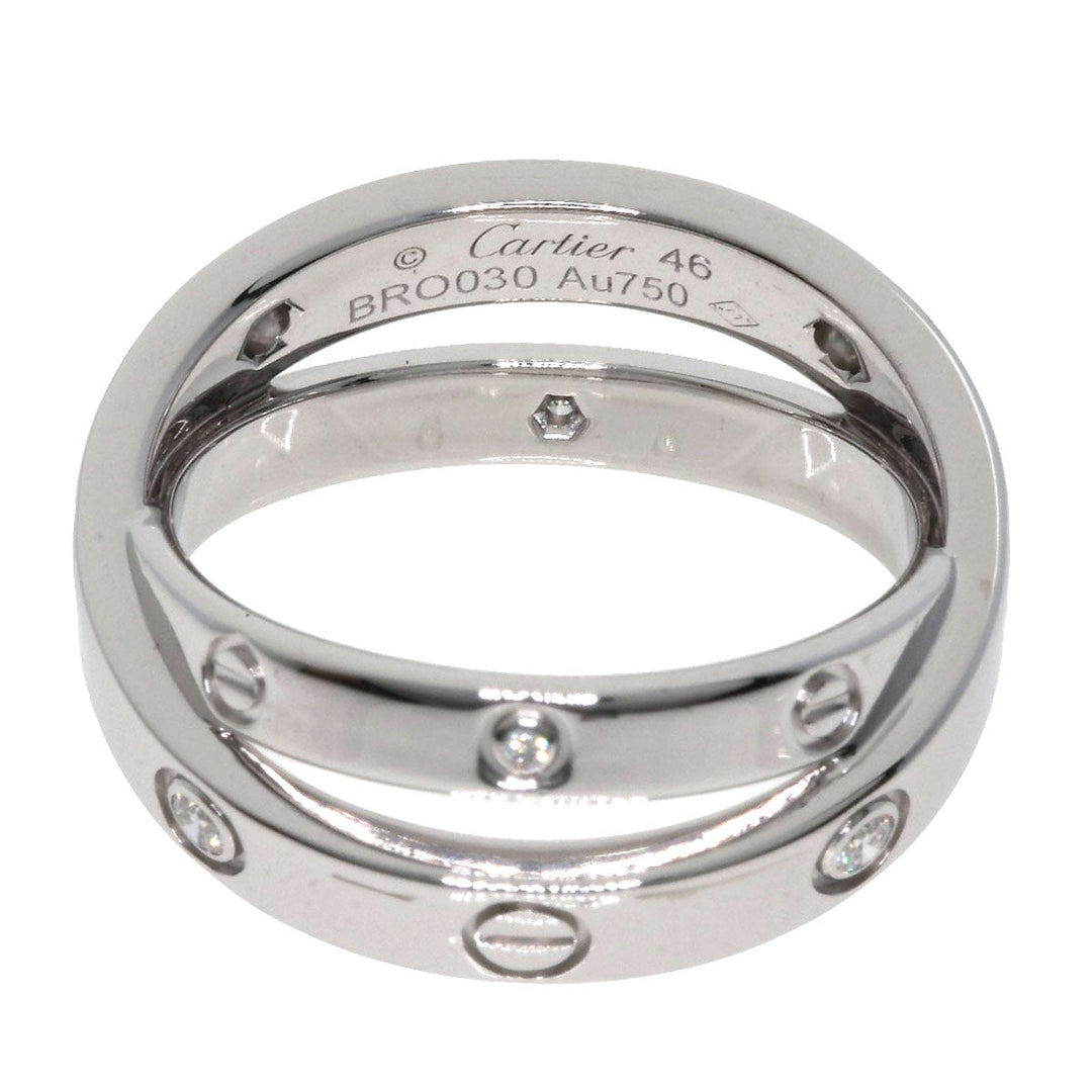 CARTIER Ring K18WG Silver Be Love 6P Diamond #46