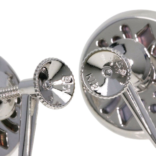 MIKIMOTO Earring K18WG Silver Pikuwe Akoya Pearl