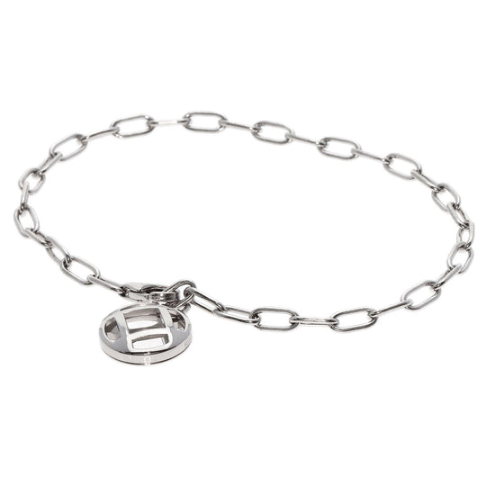 CARTIER bracelet K18WG Silver Pasha grid Women Used Authentic
