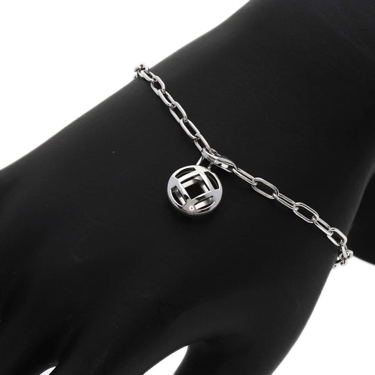 CARTIER bracelet K18WG Silver Pasha grid Women Used Authentic