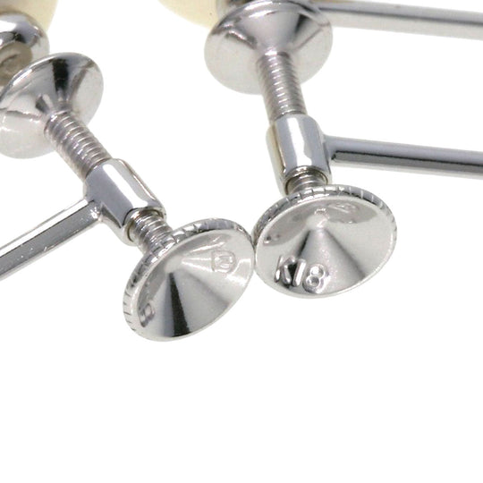 MIKIMOTO Earring K18WG Silver Akoya pearl Pearl