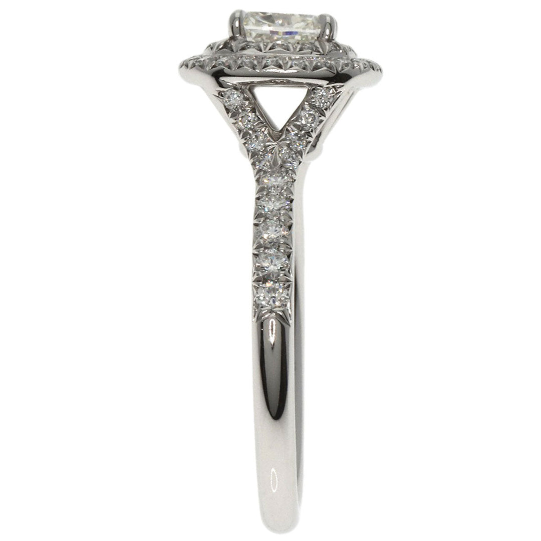 TIFFANY&Co. Ring PT950 Silver Solest cushion cut engagement diamond Women Used Authentic