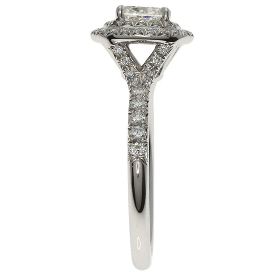 TIFFANY&Co. Ring PT950 Silver Solest cushion cut engagement diamond Women Used Authentic