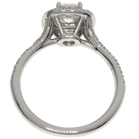 TIFFANY&Co. Ring PT950 Silver Solest cushion cut engagement diamond Women Used Authentic