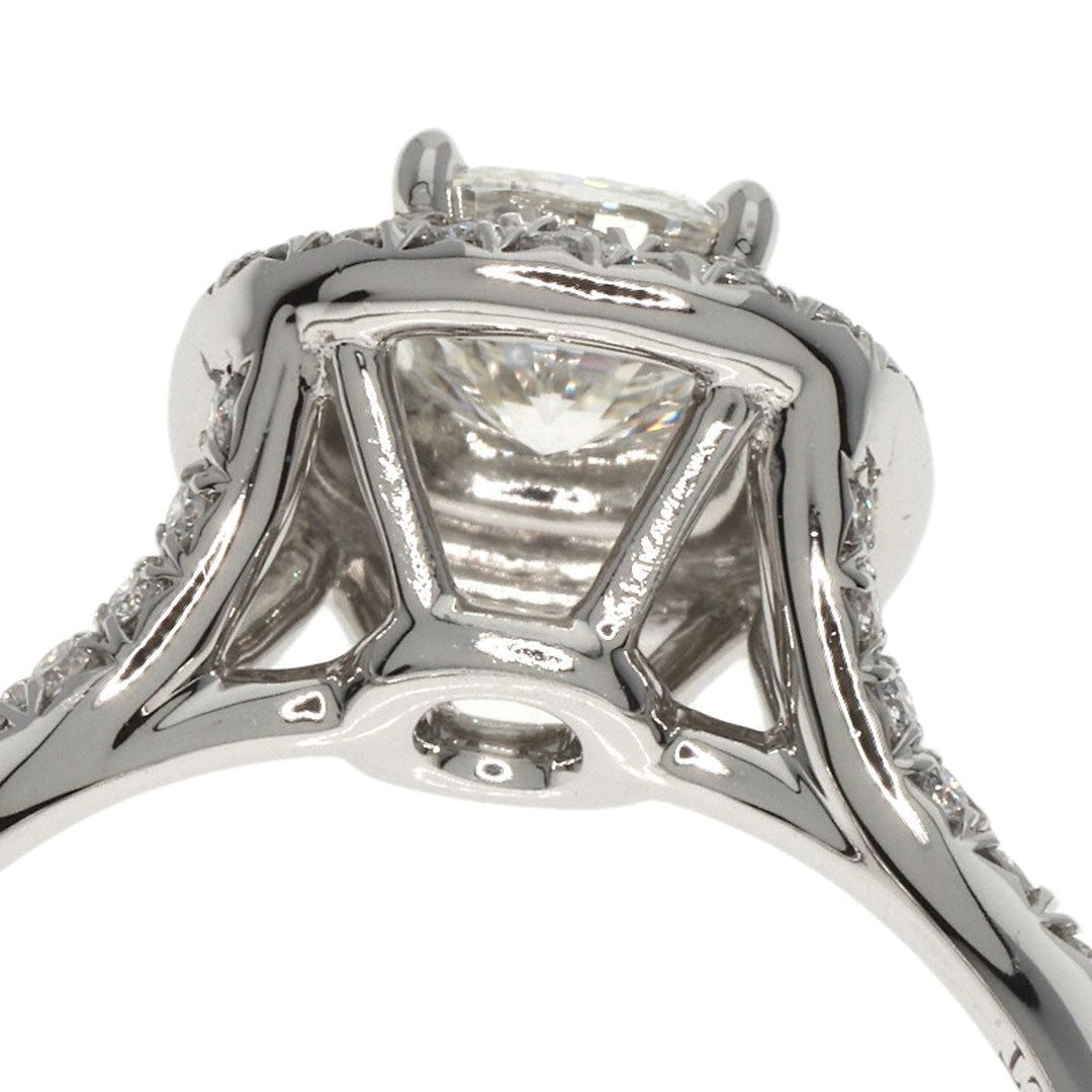 TIFFANY&Co. Ring PT950 Silver Solest cushion cut engagement diamond Women Used Authentic