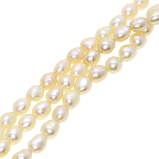 TASAKI Necklace 18K Yellow Gold white Freshwater Pearl 3-strand Long Women Used Authentic
