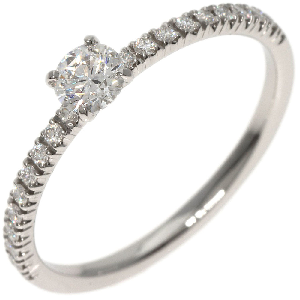 CARTIER Ring PT950 Silver Etanceldo Diamond E-VVS2-EX Women Used Authentic