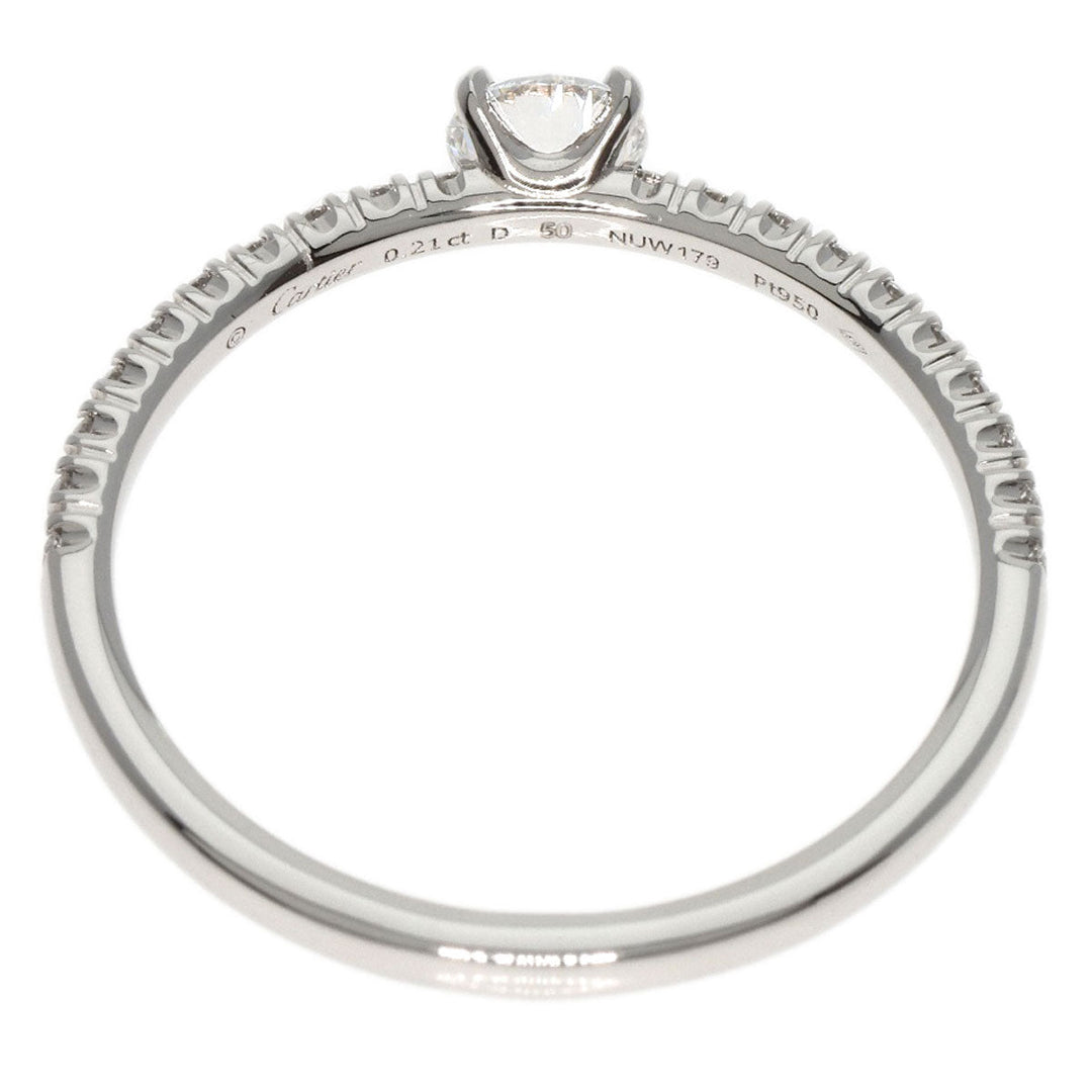 CARTIER Ring PT950 Silver Etanceldo Diamond E-VVS2-EX Women Used Authentic