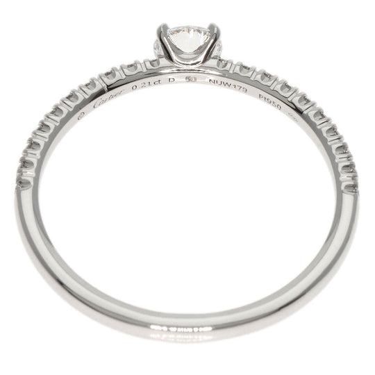 CARTIER Ring PT950 Silver Etanceldo Diamond E-VVS2-EX Women Used Authentic