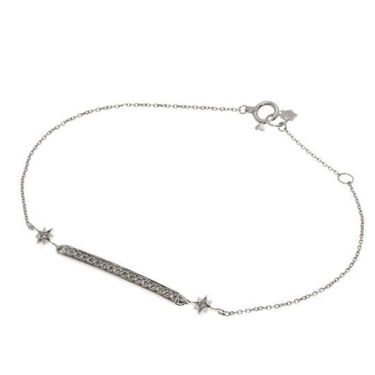 STAR JEWELRY bracelet K18WG Silver diamond Women Used Authentic