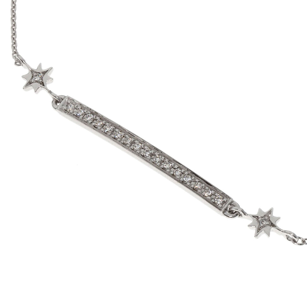 STAR JEWELRY bracelet K18WG Silver diamond Women Used Authentic